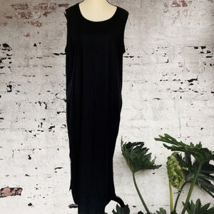 Studio Ease VINTAGE linen blend 2 PC maxi Dress & Black leopard print Jacket 16W